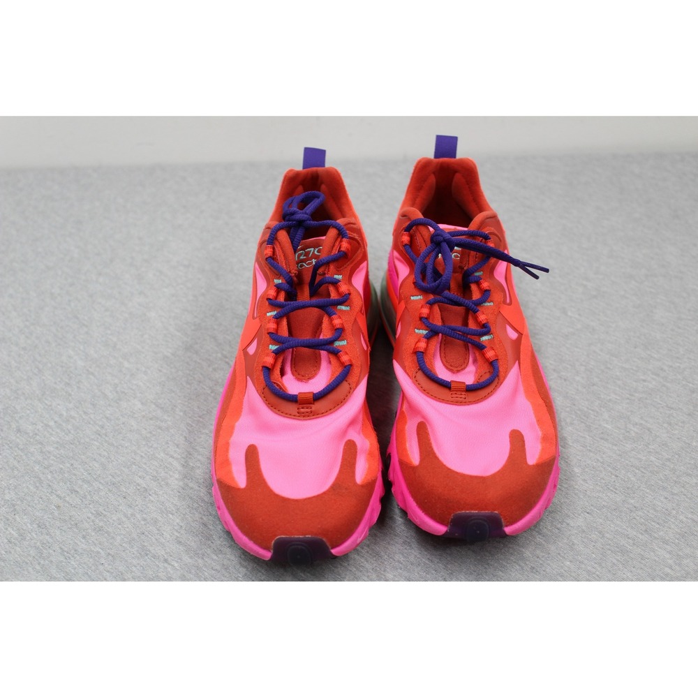 Nike Shoes Mens 9.5 Red Pink Air Max 270 React AT6174-600 Sneakers Low Top - Picture 2 of 10